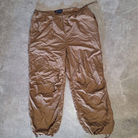 Aeropostale Pants - Aeropostale Women's Tan Drawstring Parachute Pants Size XL